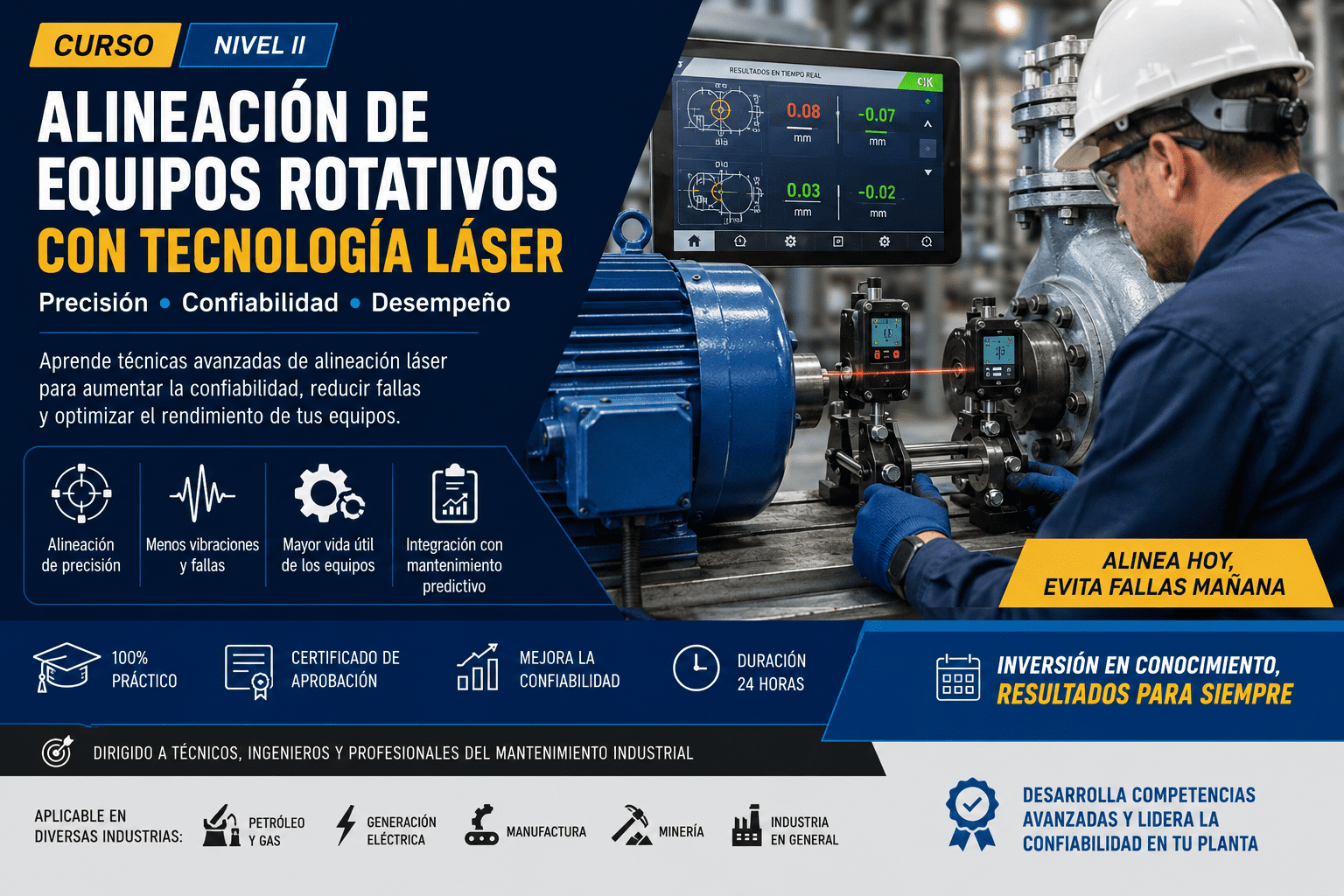 Alineación de Equipos Rotativos con Tecnología Láser Nivel II