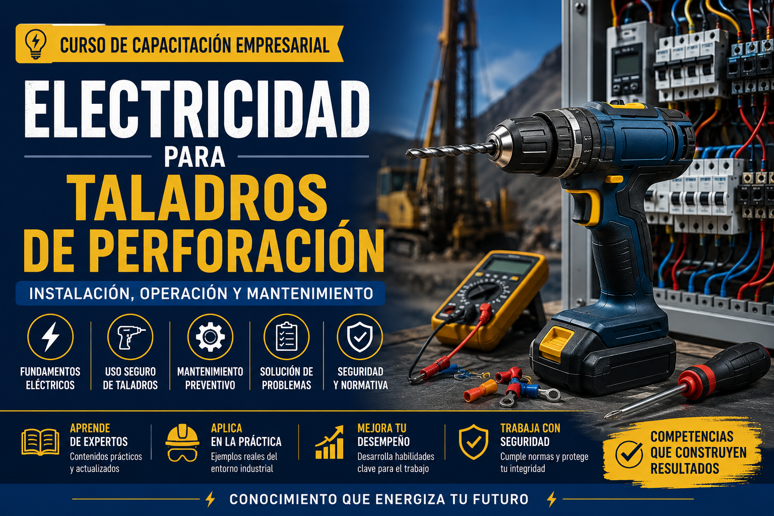 Electricidad para taladros de perforación